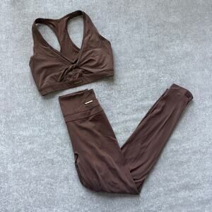 Brown Gymshark Workout Set